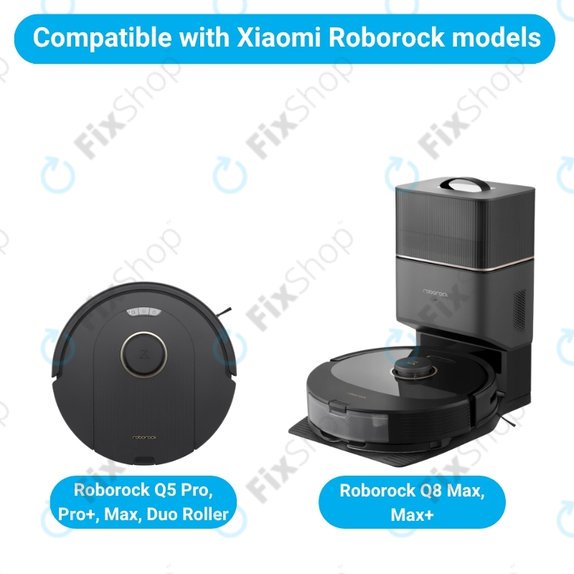 Sada náhradních dílů pro Xiaomi Roborock Q5 Pro, Q8 Max+ (1x Hlavní kartáč, 2x Filtr, 2x Boční kartáč – černý, 2x Mopovací útěrka, 2x Sáček na prach)