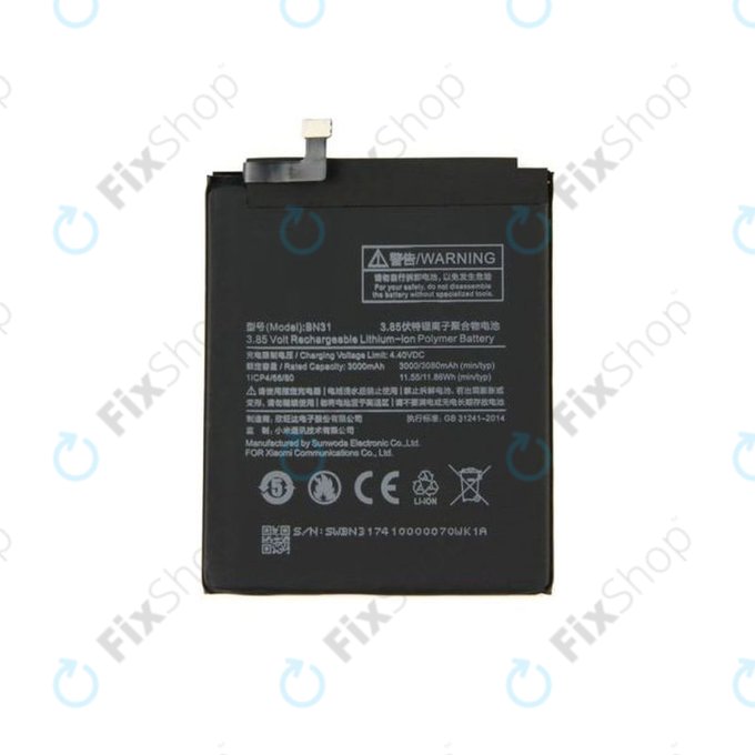 Xiaomi Redmi Note 5A, Mi A1(5x), Redmi S2 (Redmi Y2) - Baterie BN31 3080mAh
