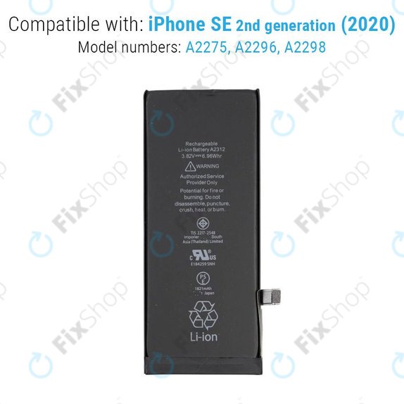 Baterie pro iPhone SE (2nd Gen 2020), 1821mAh, FixPremium
