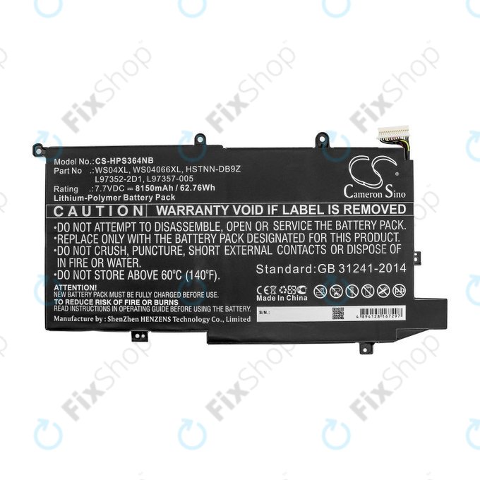 Baterie pro HP Spectre X360 14-EA0002NI, X360 14-EA0002NX, 8150mAh, Li-Pol, 7.7V, WS04XL, HQ