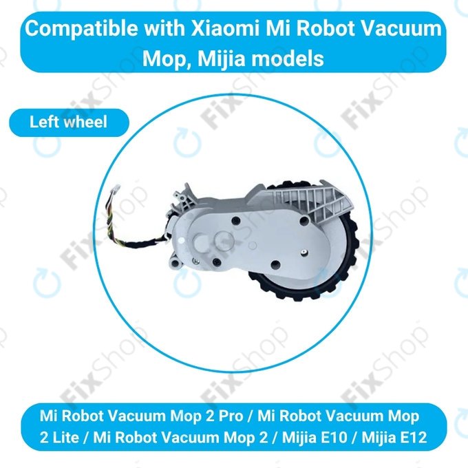 Xiaomi Mijia E10, E12, Mi Robot Vacuum Mop 2 Lite, 2 Pro - Kolo s Motorem (Levé) (Bílé)