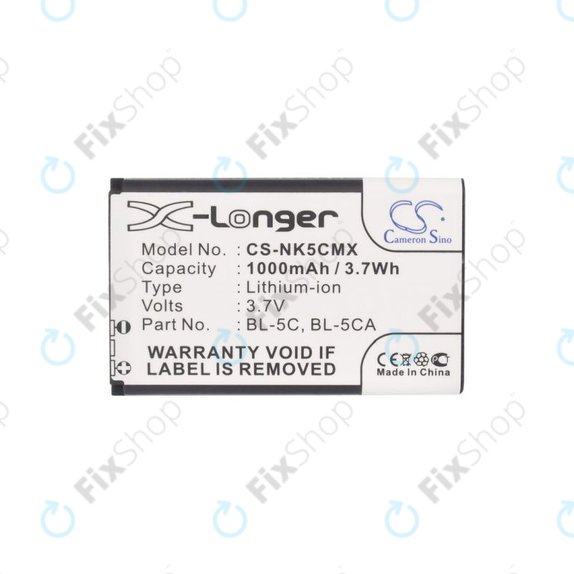 Nokia 1000, 2000, 3000, 6000, 7000, C, N, X-series, Asha 230, MD-12 - Baterie BL-5C, BL-5CA 1000mAh HQ