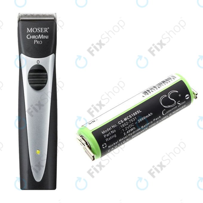 Baterie pro Moser Easy Style 1881, 2000mAh, Ni-MH, 1.2V, 1852-7531, HQ