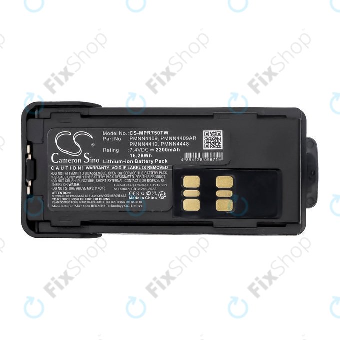 Baterie pro Motorola Dp2600e, Dp4000, P8608, Xpr3000, Xpr7350, 2200mAh, Li-Ion, 7.4V, PMNN4409, HQ