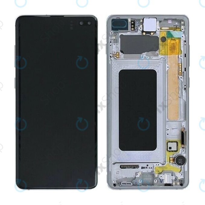 Samsung Galaxy S10 Plus G975F - LCD Displej + Dotykové Sklo + Rám (Prism Black) TFT