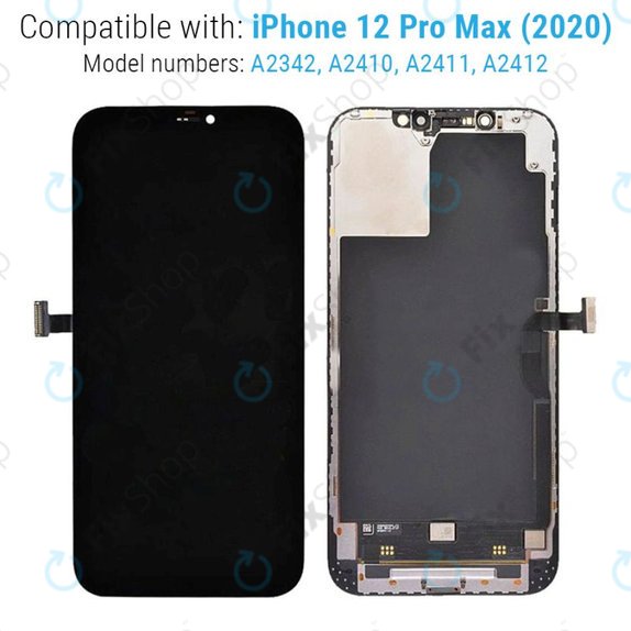 Displej pro iPhone 12 Pro Max, Dotykové sklo s rámem, Refurbished