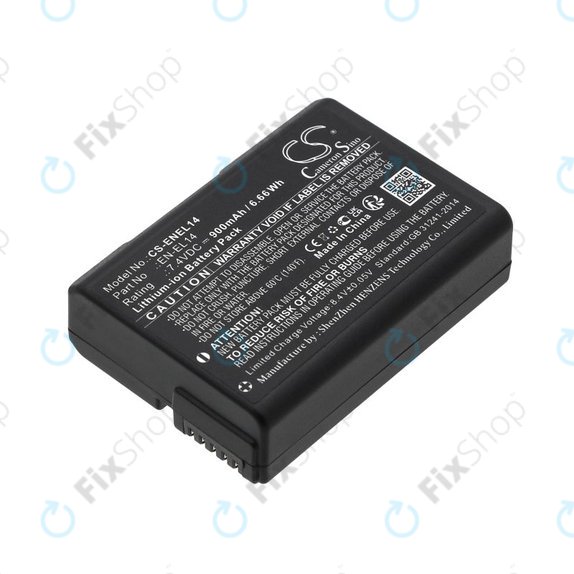Baterie pro Nikon D3100 DSLR, 900mAh, Li-Ion, 7.4V, EN-EL14, HQ