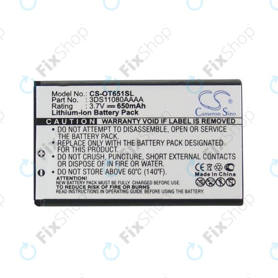 Baterie pro Alcatel Lollipops, 650mAh, Li-Ion, 3.7V, 3DS11080AAAA, HQ