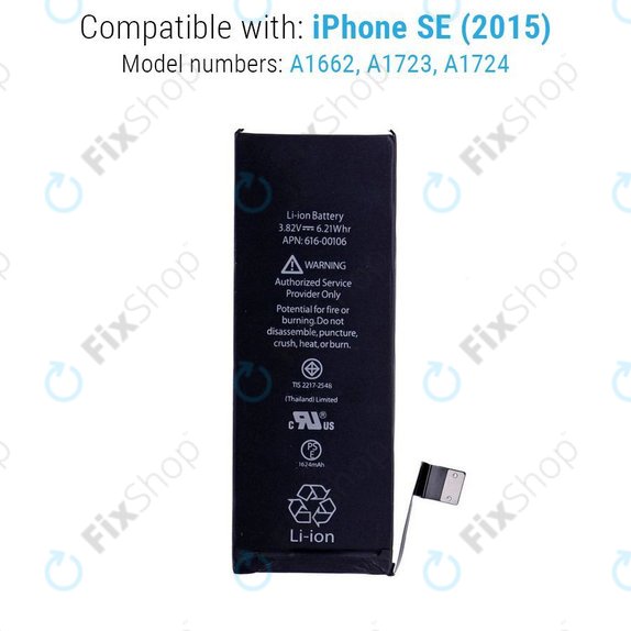 Baterie pro iPhone SE, 1624mAh, FixPremium
