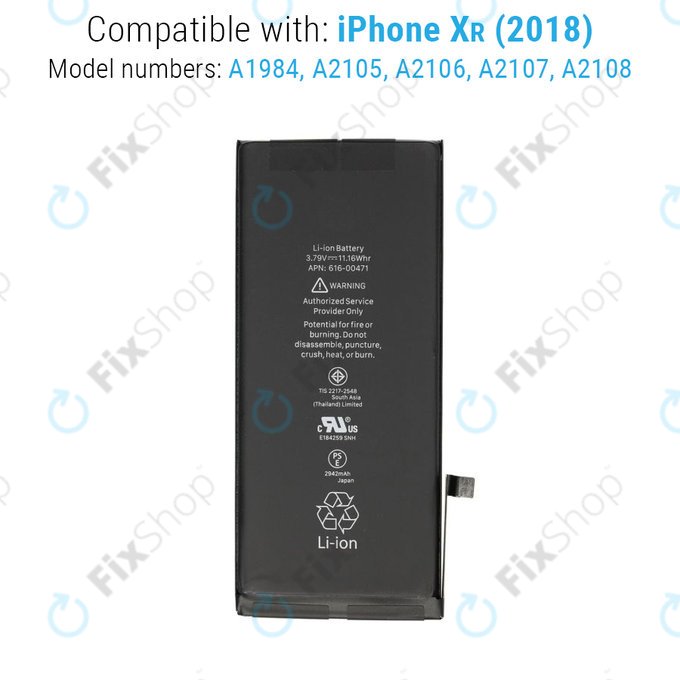 Baterie pro iPhone XR, 2942mAh