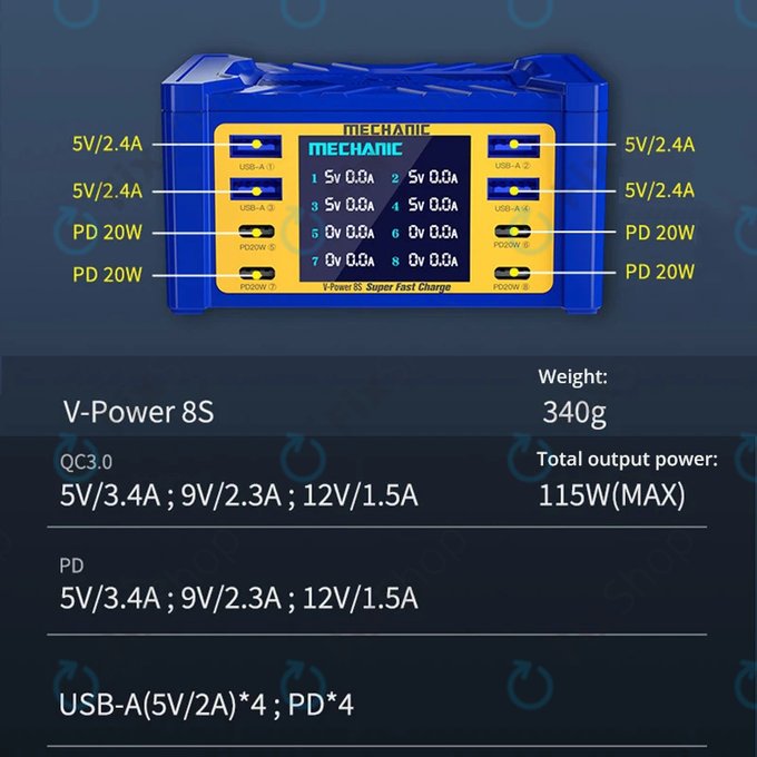 Mechanic V-Power 8S - Servisní Nabíjecí Stanice