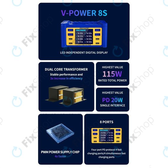 Mechanic V-Power 8S - Servisní Nabíjecí Stanice