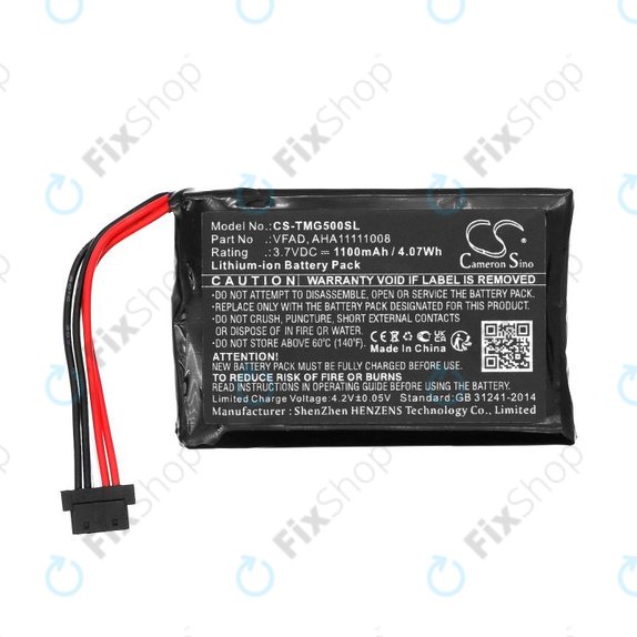 Baterie pro TomTom GO 5000, 5100, 6000, 6100, 6200, Pro 5250, 1100mAh, Li-Ion, 3.7V, VFAD, HQ
