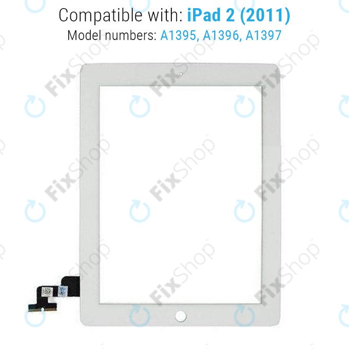 Dotykové sklo pro iPad 2, White