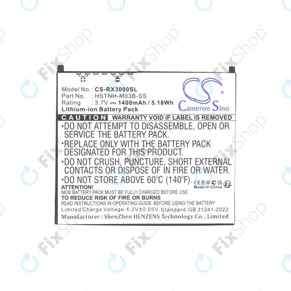 Baterie pro HP Compaq iPAQ rx3000, rx3115, rx3700, hx2110, hx2790, 1400mAh, Li-Ion, 3.7V, HSTNH-M03B-SS, HQ