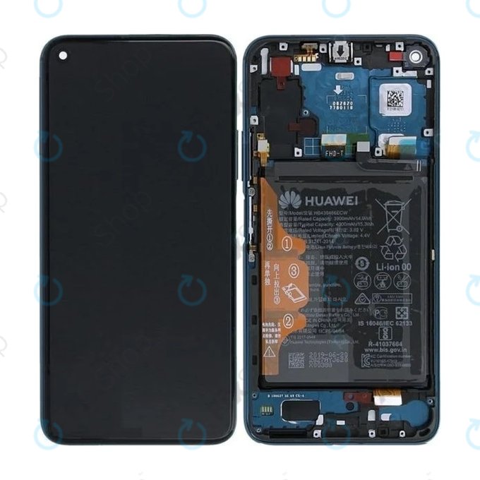Huawei Honor 20 Pro - LCD Displej + Dotykové Sklo + Rám + Baterie (Phantom Blue) - 02352VKL Genuine Service Pack