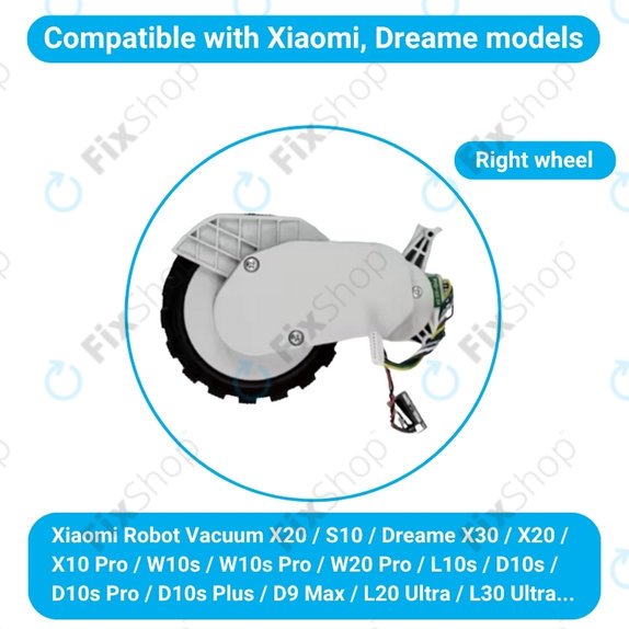 Xiaomi Robot Vacuum X20, S10, Dreame X30, X20, X10 Pro - Kolo s Motorem (Pravé) (Bílé)