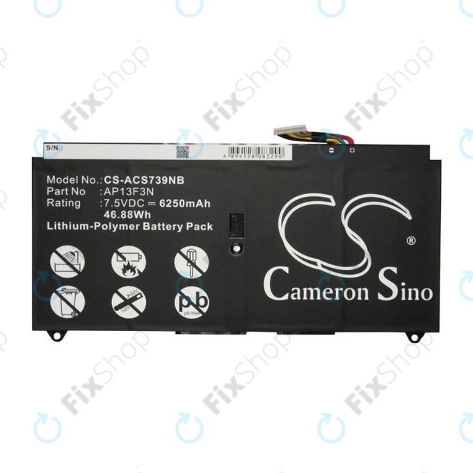 Baterie pro Acer Aspire S7, 6250mAh, Li-Pol, 7.5V, AP13F3N, HQ