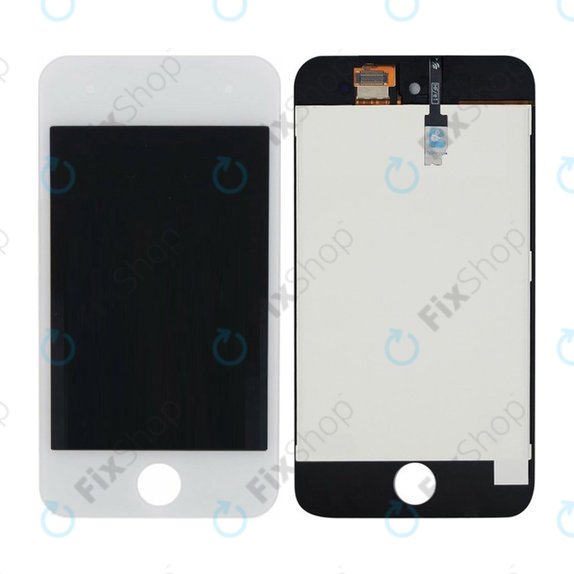 LCD Displej pro iPod Touch (4th Gen), White, Dotykové sklo s rámem