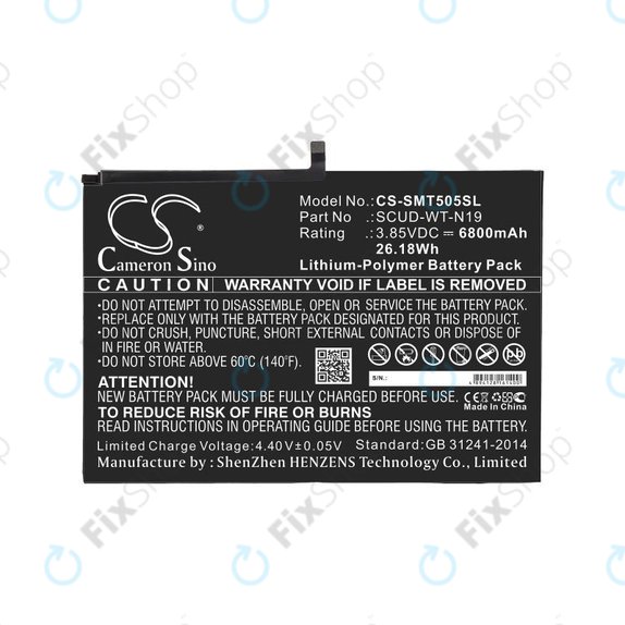 Baterie pro Samsung Galaxy Tab A7, 6800mAh, Li-Pol, 3.85V, SCUD-WT-N19, HQ