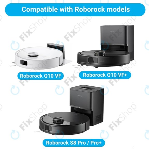 Sada náhradních dílů pro Xiaomi Roborock Q10 VF, Q10 VF+, S8 Pro, S8 Pro Plus (2x Hlavní kartáč, 4x Filtr, 4x Boční kartáč)