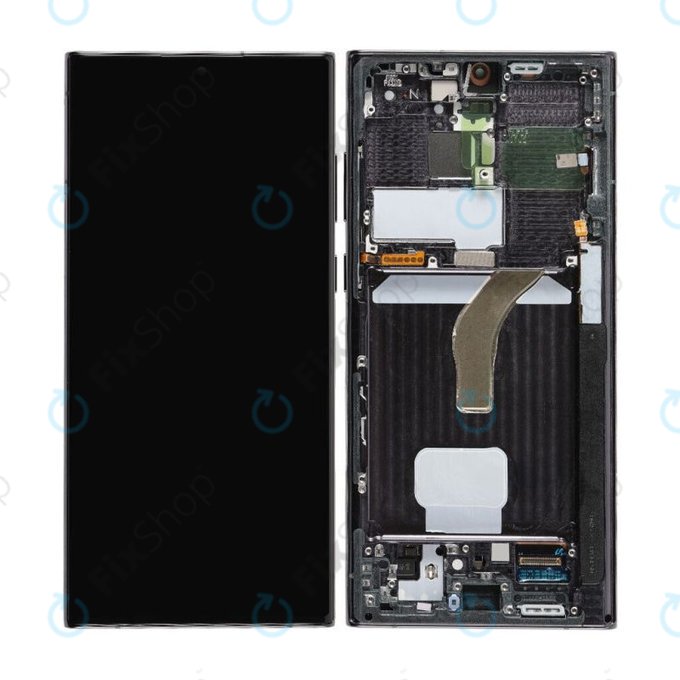 Samsung Galaxy S22 Ultra S908B - LCD Displej + Dotykové Sklo + Rám (Phantom Black) TFT