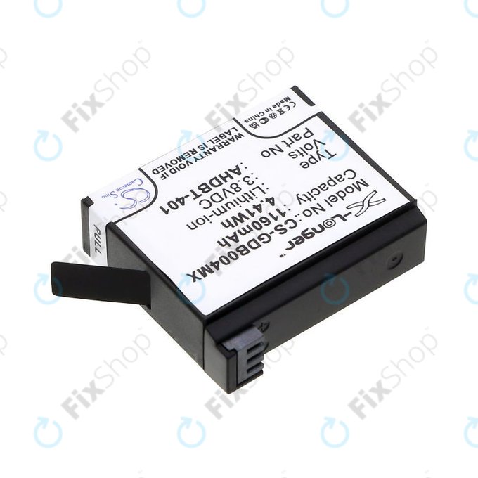 Baterie pro GoPro Hero 4, 1160mAh, Li-Ion, 3.8V, AHDBT-401, HQ