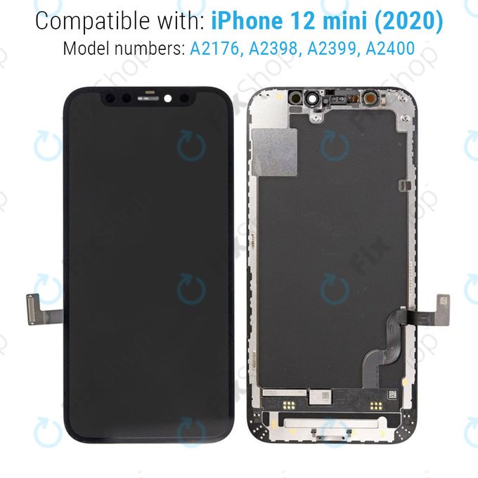 Displej pro iPhone 12 Mini, Dotykové sklo s rámem, Refurbished