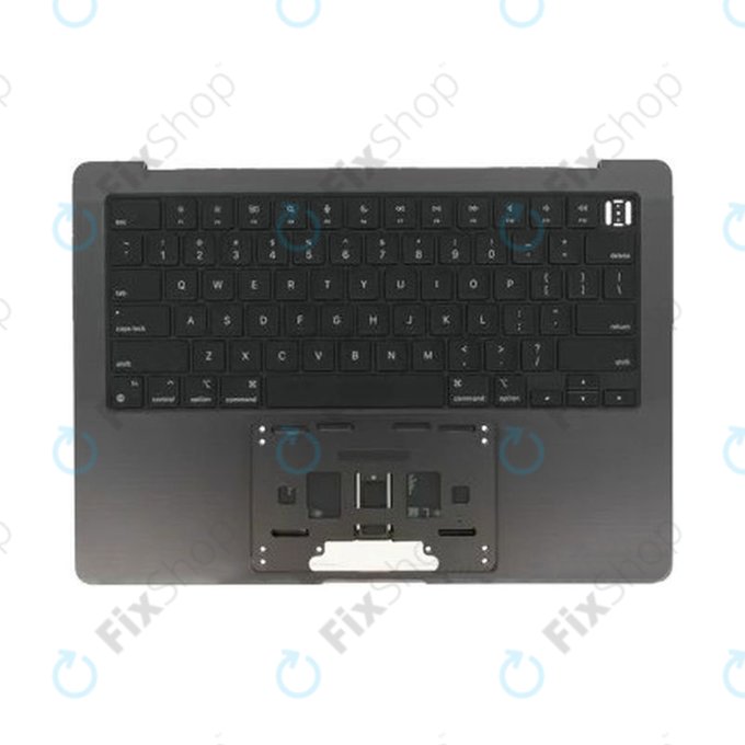 Horní rám klávesnice pro MacBook Pro 14", A3185 (2024), s klávesnicí US a baterií, Space Black, 661-50210, Genuine Apple