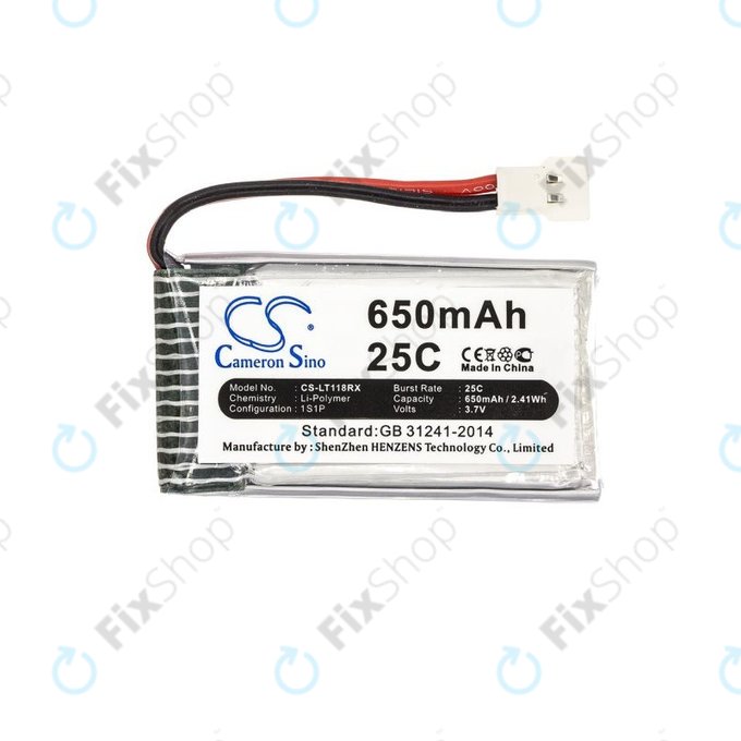 Baterie pro Hubsan X4 H107, 650mAh, Li-Pol, 3.7V, H107C-A24, HQ