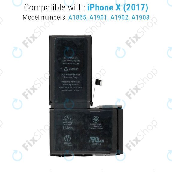 Baterie pro iPhone X, 2716mAh, FixPremium