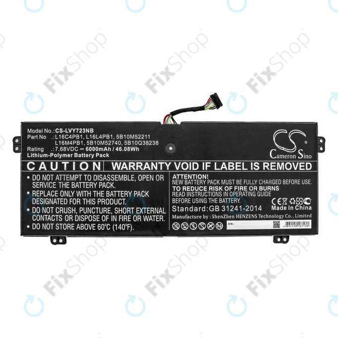 Nabíječka pro Lenovo Yoga 720-13, 730-13, 6000mAh, Li-Pol, 7.68V, L16L4PB1, HQ