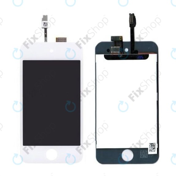 LCD Displej pro iPod Touch (4th Gen), White, Dotykové sklo s rámem