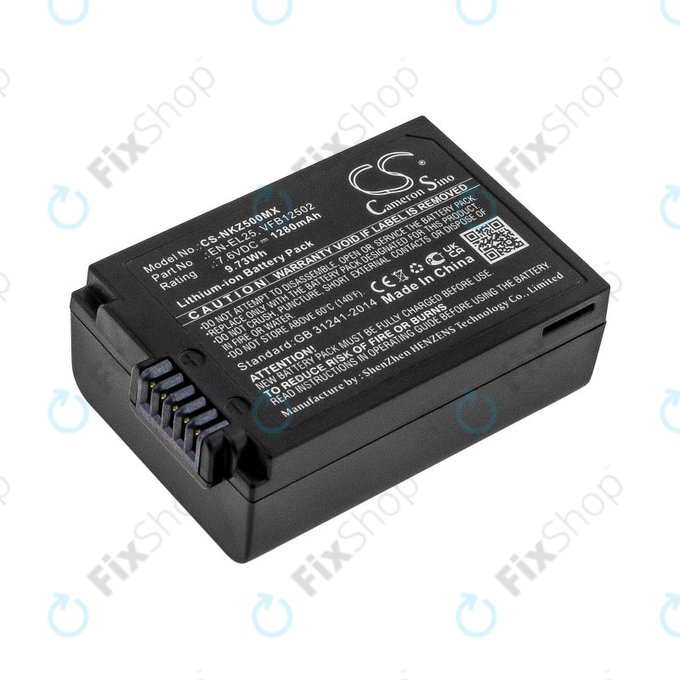 Baterie pro Nikon Z50, Z50 ZFC, Z30, Z FC, 1280mAh, Li-Ion, 7.6V, EN-EL25, HQ