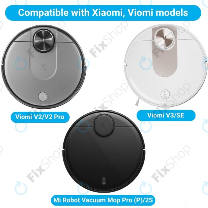 Sada náhradních dílů pro Xiaomi Viomi V2, V2 Pro, V3, SE, Mi Robot Vacuum Mop Pro (P), 2S (1x Hlavní kartáč, 2x Filtr, 2x Boční kartáč)