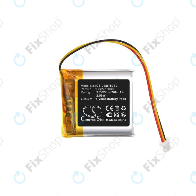 Baterie pro JBL Tune 750, 700mAh, Li-Pol, 3.7V, GSP753030, HQ