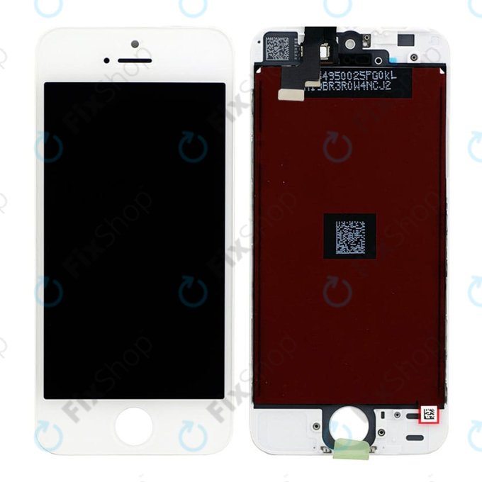Displej pro iPhone 5S, SE, White, Dotykové sklo s rámem