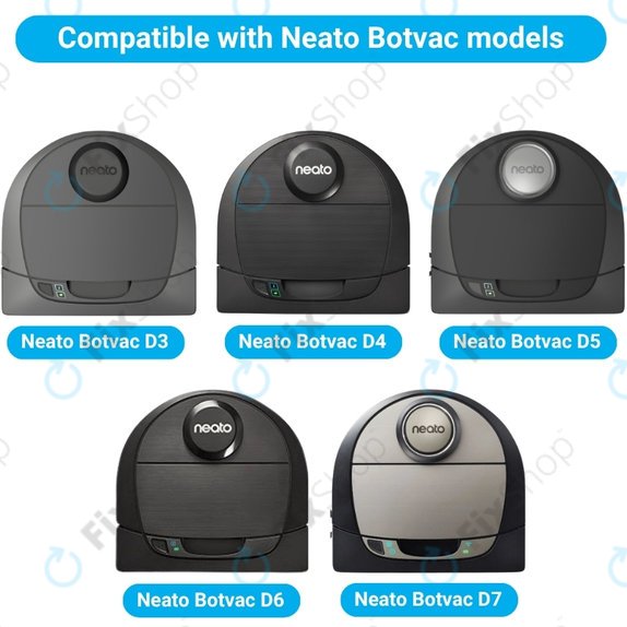 Sada náhradních dílů pro Neato Botvac D3, D4, D5, D6, D7 (1x Hlavní kartáč, 2x Filtr, 2x Boční kartáč)