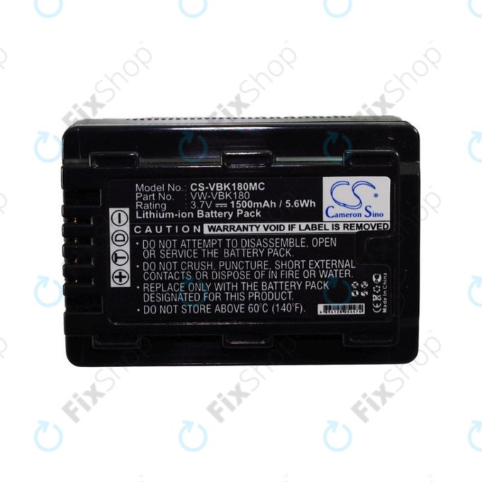 Baterie pro Panasonic HDC, HC a SDR, 1500mAh, Li-Ion, 3.7V, VW-VBK180, HQ