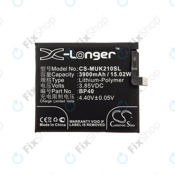 Baterie pro Redmi K20 Pro, Redmi M1903f11a, Redmi M1903f11c, 3900mAh, Li-Pol, 3.85 V, BP40, HQ