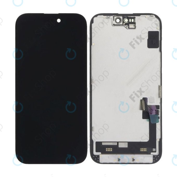 Displej Soft OLED pro iPhone 15, Dotykové sklo s rámem, DIAGNOSTIC