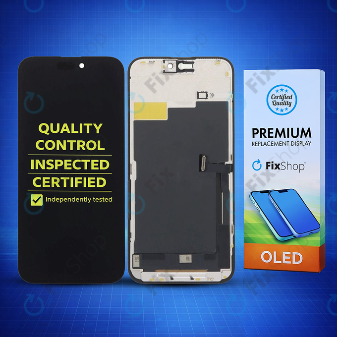 Displej Hard OLED pro iPhone 15 Pro Max, Dotykové sklo s rámem, FixPremium