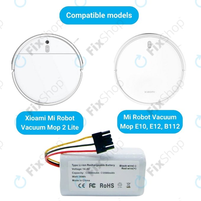 Xiaomi Mi Robot Vacuum Mop 2 Lite, E10 - Baterie N011-4S1P Li-Ion 14.4V 2600mAh