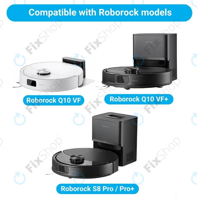Sada náhradních dílů pro Xiaomi Roborock Q10 VF, Q10 VF+, S8 Pro, S8 Pro Plus (1x Hlavní kartáč, 2x Filtr, 2x Boční kartáč, 2x Mopovací útěrka, 2x Sáček na prach)