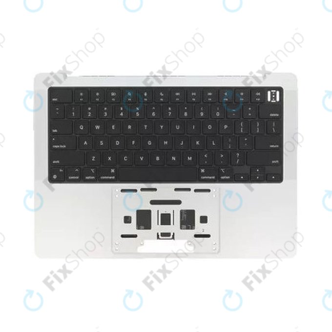 Horní rám klávesnice pro MacBook Pro 14", A3185 (2024), s klávesnicí US a baterií, Silver, 661-50211, Genuine Apple