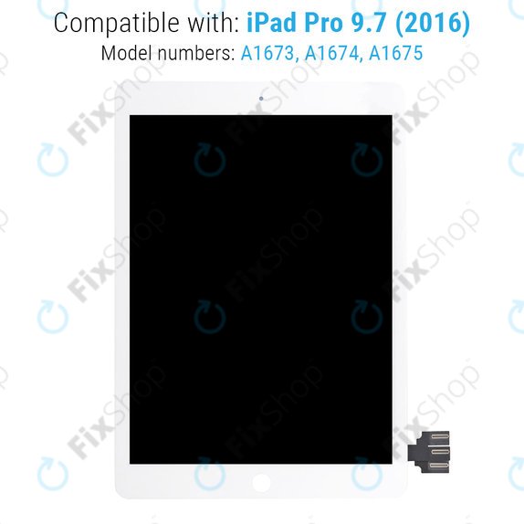LCD Displej pro iPad Pro 9.7" (2016), White, Dotykové sklo bez rámu