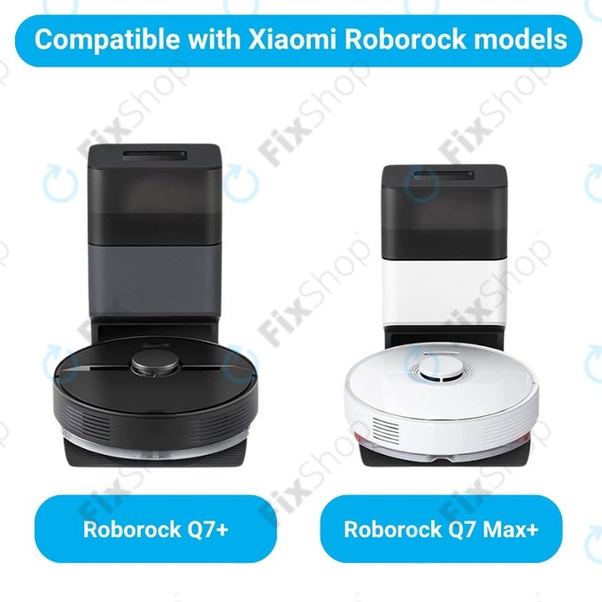 Sada náhradních dílů pro Xiaomi Roborock Q7+, Q7 Max, Q7 Max+ (2x Hlavní kartáč, 4x Filtr, 4x Boční kartáč – bílý, 4x Mopovací útěrka, 4x Sáček na prach)