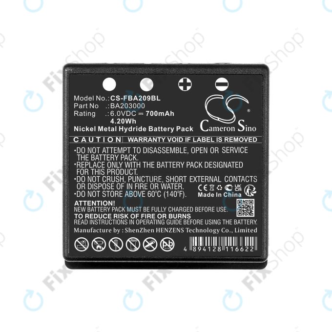 Baterie pro HBC Radiomatic Eco, 700mAh, Ni-MH, 6V, BA209060, HQ