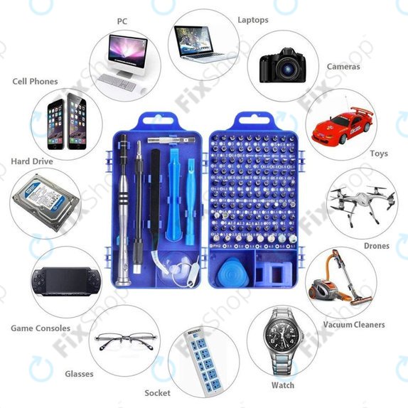Kingsdun - Profesionální Sada Nářadípro Servis Telefonů, PC a Elektroniky 115v1