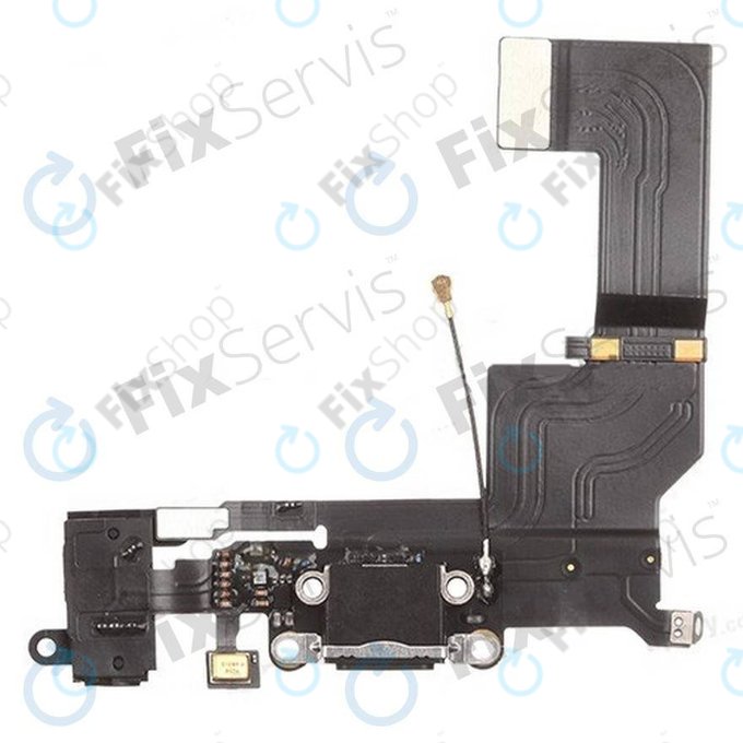 Apple iPhone 5S - Nabíjecí Konektor + Mikrofon + Jack Konektor PCB Deska (Black)